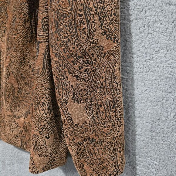 Susan Graver  Womens 2X Brown Black Paisley Floral Rayon‎ Blend Full Zip Jacket - Picture 4 of 9